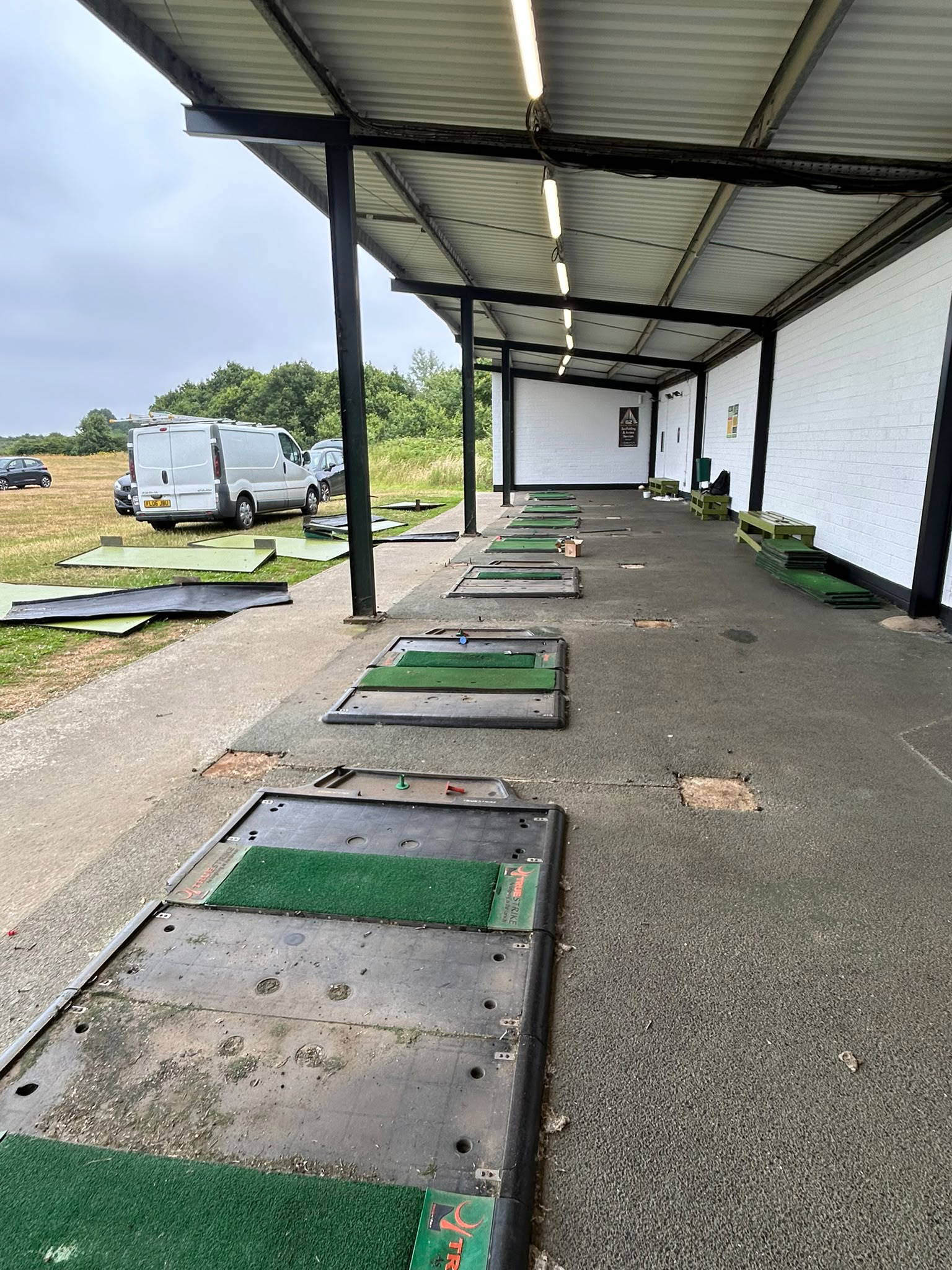 Lowestoft Driving Range bays stripped back before the 2026 refurbishment
