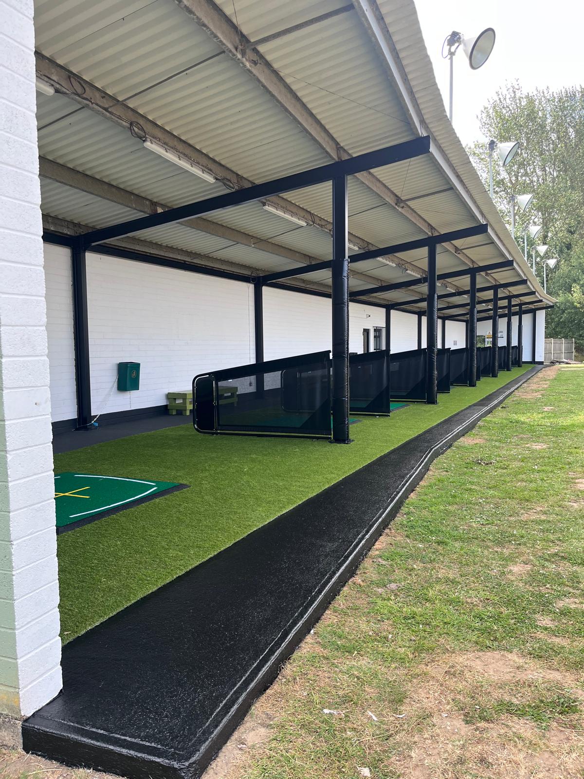 The completed refurbished bays at Lowestoft Driving Range